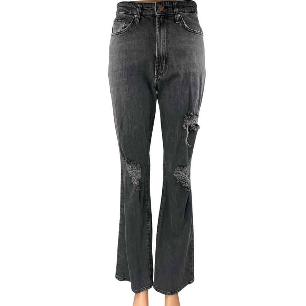 Urban Outfitters BDG Black Distressed High Rise Flared Bootcut Denim Jeans Sz 27